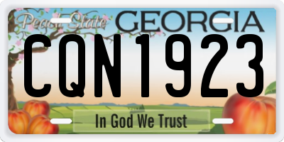GA license plate CQN1923
