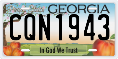 GA license plate CQN1943