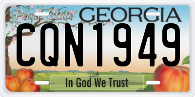 GA license plate CQN1949