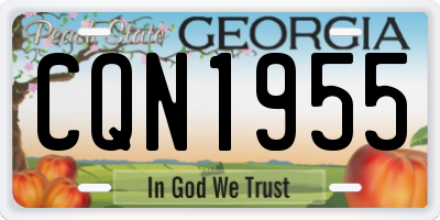 GA license plate CQN1955