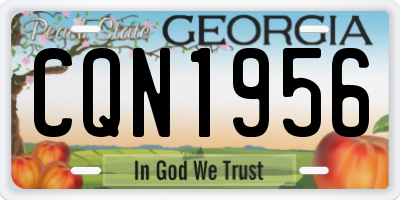 GA license plate CQN1956
