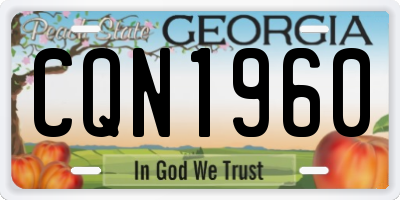 GA license plate CQN1960