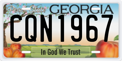 GA license plate CQN1967