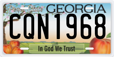 GA license plate CQN1968