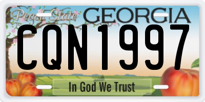 GA license plate CQN1997