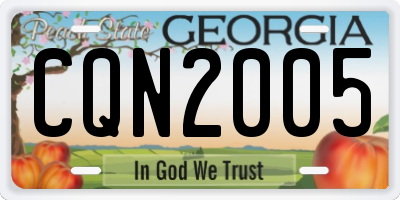 GA license plate CQN2005