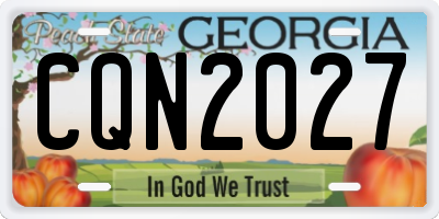 GA license plate CQN2027
