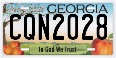 GA license plate CQN2028