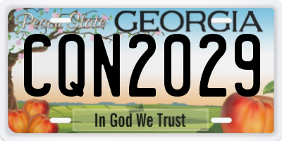 GA license plate CQN2029