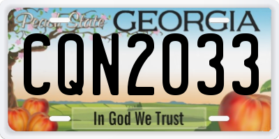 GA license plate CQN2033