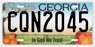 GA license plate CQN2045