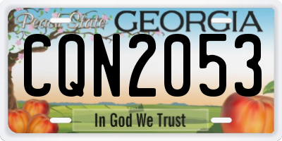 GA license plate CQN2053