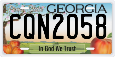 GA license plate CQN2058