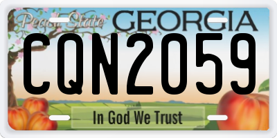 GA license plate CQN2059
