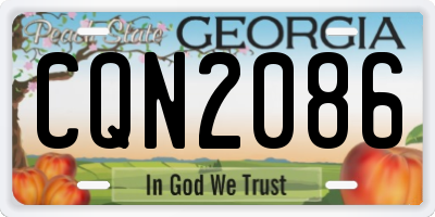 GA license plate CQN2086