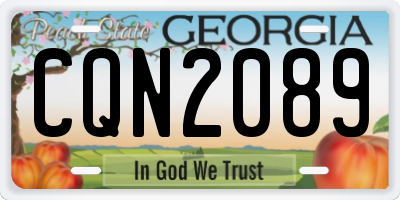 GA license plate CQN2089