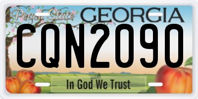 GA license plate CQN2090