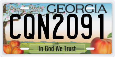 GA license plate CQN2091