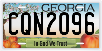 GA license plate CQN2096