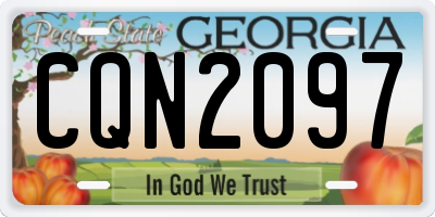 GA license plate CQN2097
