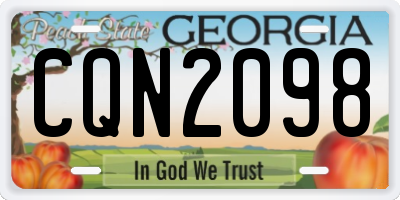 GA license plate CQN2098