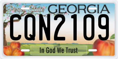 GA license plate CQN2109