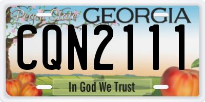 GA license plate CQN2111