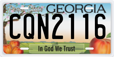 GA license plate CQN2116