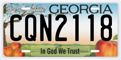 GA license plate CQN2118