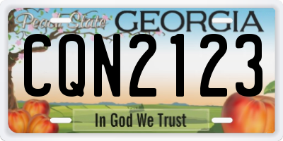 GA license plate CQN2123