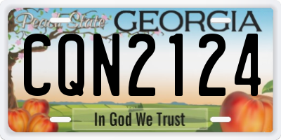 GA license plate CQN2124