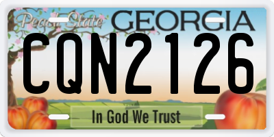 GA license plate CQN2126