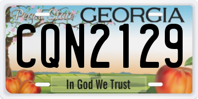 GA license plate CQN2129