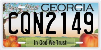 GA license plate CQN2149