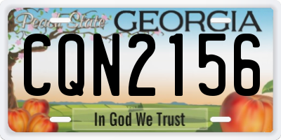 GA license plate CQN2156