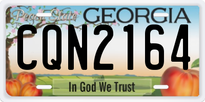 GA license plate CQN2164
