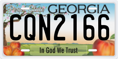 GA license plate CQN2166