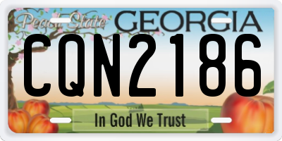 GA license plate CQN2186