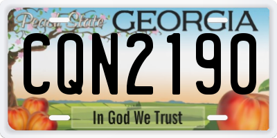 GA license plate CQN2190