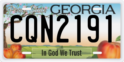 GA license plate CQN2191