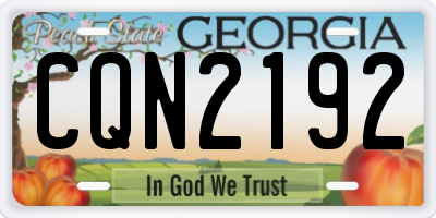 GA license plate CQN2192