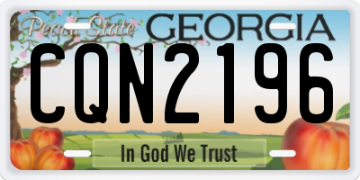 GA license plate CQN2196