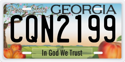 GA license plate CQN2199