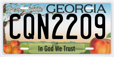 GA license plate CQN2209