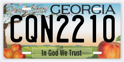 GA license plate CQN2210