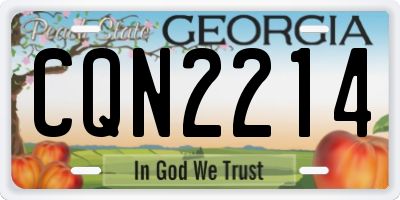 GA license plate CQN2214