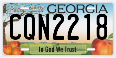 GA license plate CQN2218