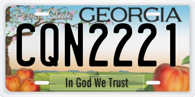GA license plate CQN2221