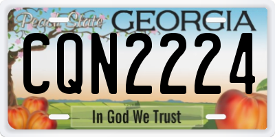 GA license plate CQN2224