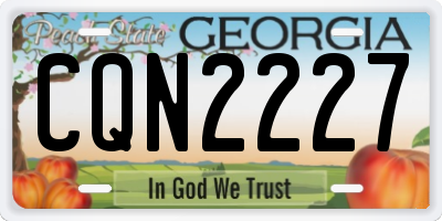GA license plate CQN2227